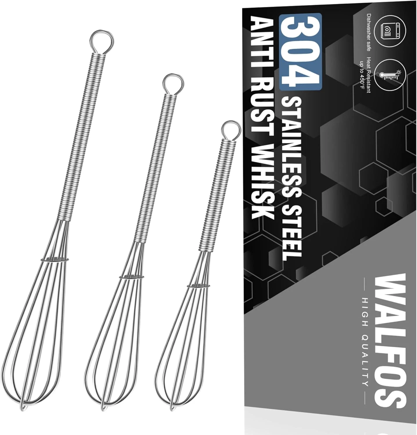 Mini Whisk,304 Anti-Rust Small Whisk,Sturdy Stainless Steel Wire Tiny Whisks 6+7