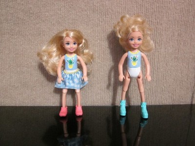 Mattel Barbie Sisters Chelsea & Younger Sis Doll Blonde Hair Articulated Legs