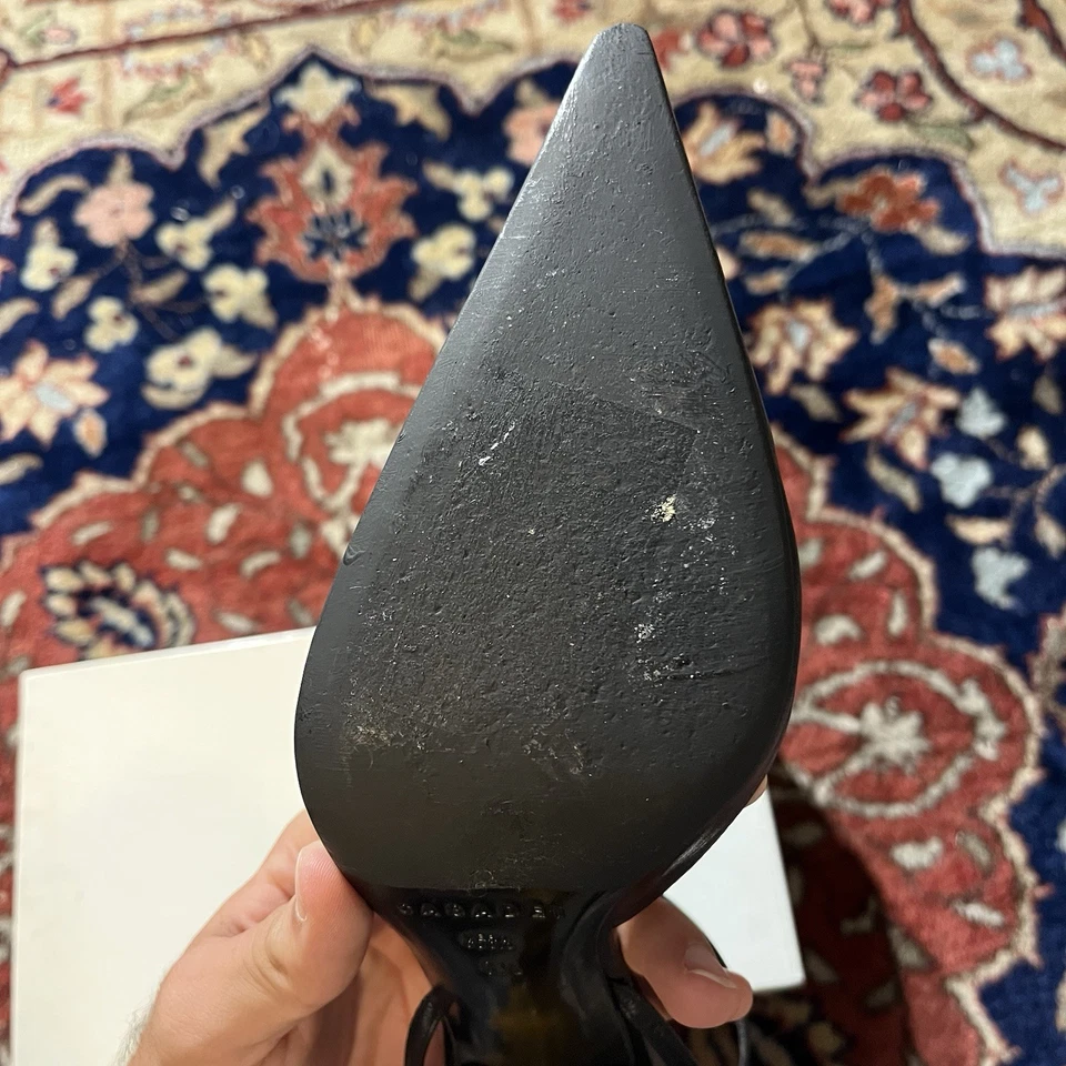 Casadei Black Kid Leather Bamboo Heel Pumps – Size EU 38.5 - Image 4 of 4