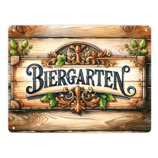 Biergarten Metallschild XL In 21X28 Cm-image