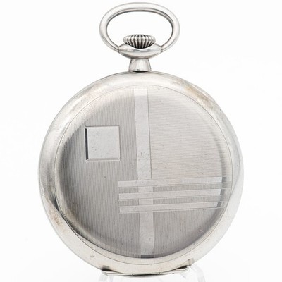 50,9 mm ø - Art déco Favor Taschenuhr Silber 900 Gustav Rau-Gehäuse