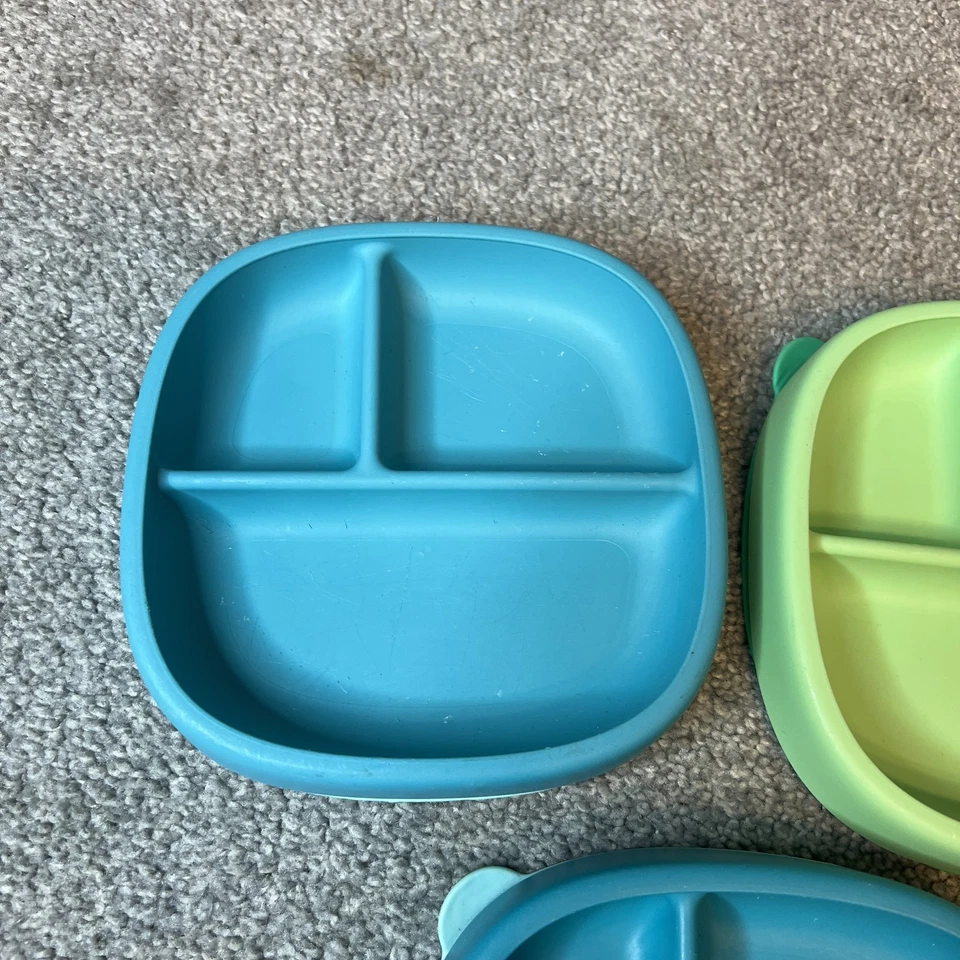 NUK Suction Plate Set 3-Pack Divided Silicone Plates Kids Baby Feeding BPA-Free - Image 2 of 4