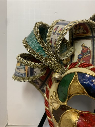 BALO COLOC Italian Handmade Papier-Mâché Musical Jester Venetian Full Face Mask - Picture 9 of 24