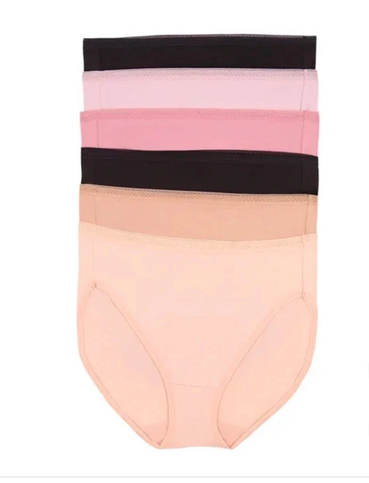 NUEVO PAQUETE DE 6 bragas Felina para mujer L Pima mezcla de algodón corte alto encaje cintura Foto 4 de 4