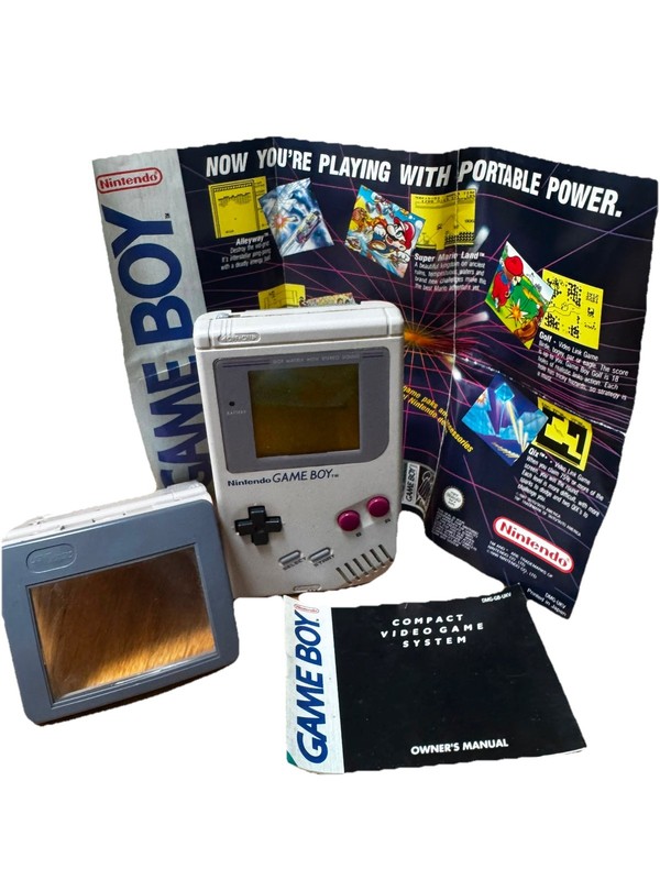 Nintendo Game Boy Original Handheld System with manual and screen magnifier