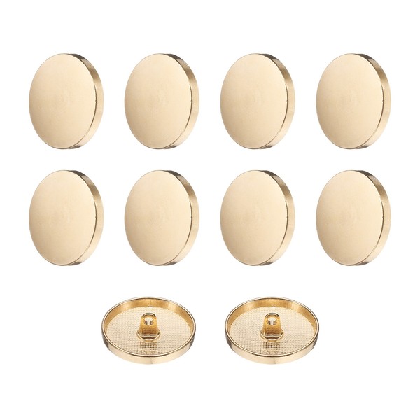 10 StüCk MetallknöPfe Zum NäHen,Rund,Flach,28Mm,Legierungsknopf,RoséGold-image
