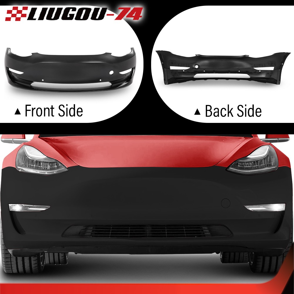 Front Bumper Fascia w/ Tow Hook Hole Fit For 2017-2023 Tesla Model 3 1084168S0E