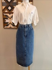 Vintage Ralph Lauren Country 90s Long Denim Skirt size 8