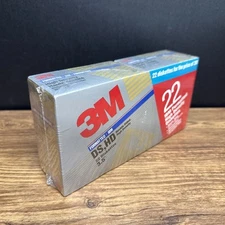New - 3M DS HD 3.5 inch Diskettes Formatted - IBM Box of 22 - Unopened - Sealed