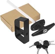 Shed Door Latch T-Handle Lock Kit with 5 Keys,BTEOBFY 7-1/2" Stem Storage Barn S