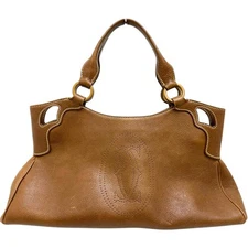 Cartier Marcello Leather Handbag Women Brown One Size