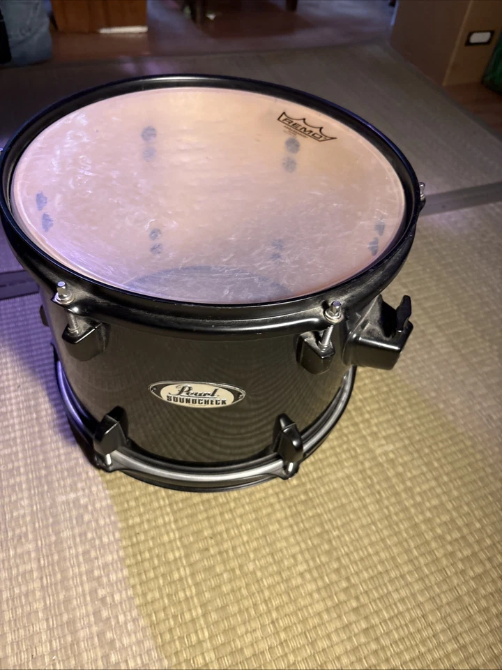 Pearl Export Rack Tom Drum 12" x 9" Negro - Cabeza Evans - Buen Estado Foto 2 de 4