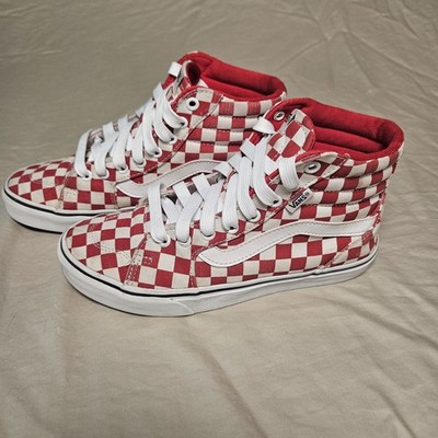 Vans Filmore Hi Women's Size 8 Checkerboard Red White High Top Sneakers 721356