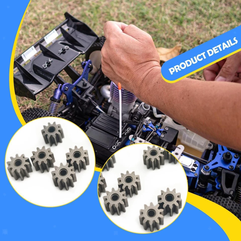 10x RC Motor Pinion Professional RC Model Vehicle Parts for MN82 MN168 1/12 - Image 3 of 4
