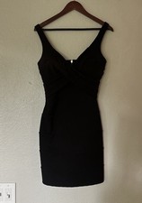Emerald Sundae Rich Black Bandage Sheath Dress Bodycon Club Party Large