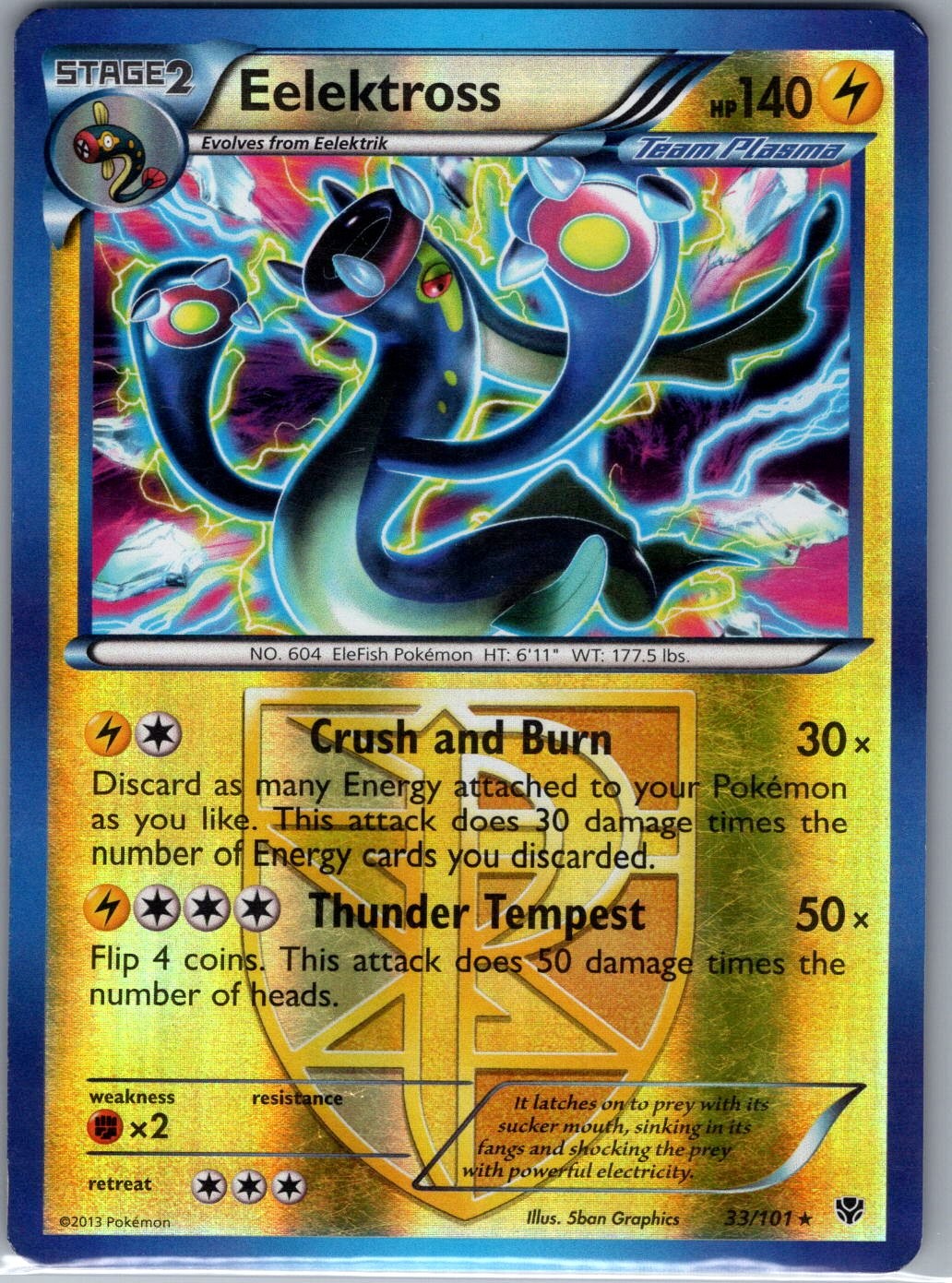 Eelektross 33/101 Reverse Holo Plasma Blast - Pokemon Card - LP
