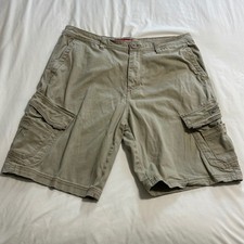Unionbay Mens Tan Khaki Cargo Shorts Size 36 Stretch Cotton Utility Outdoor