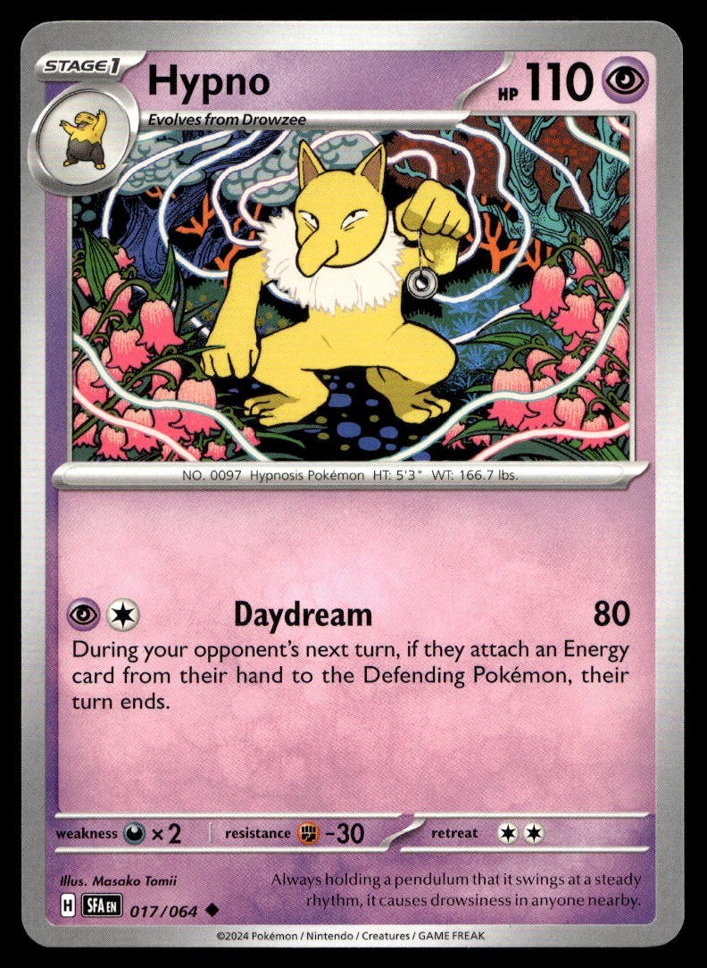 Hypno 17/64 Pokemon Card Shrouded Fable Uncommon 110 HP Near Mint QD