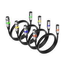 4 Pack DMX Cables - 1.2m  3ft XLR Male to Female, Short  Long Sta... Fast Ship