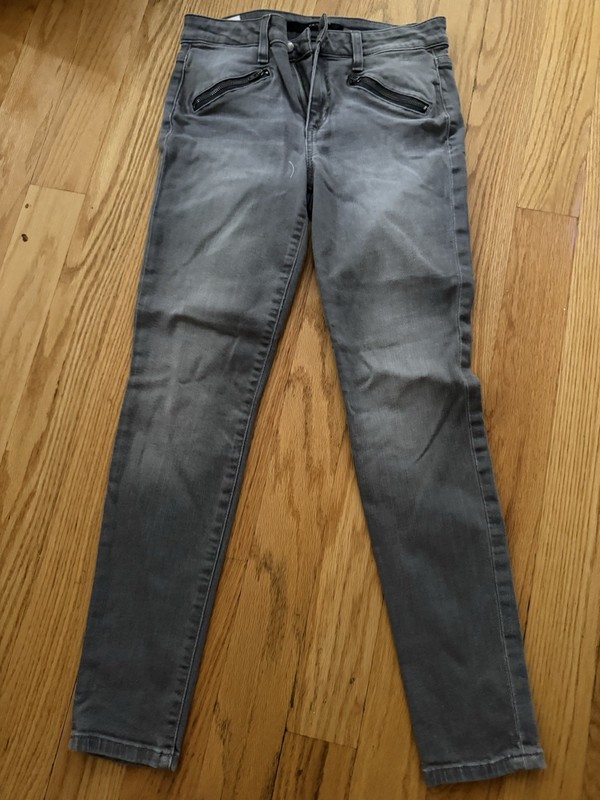 JOE'S JEANS Sz28 INLINE ZIP MIDRISE SKINNY-STRETCH JEANS GREY