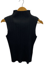 Top senza maniche PLEATS PLEASE Issey Miyake nero collo alto taglia 3 Giappone usato