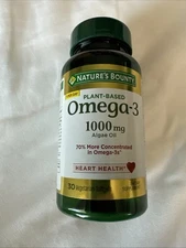 Nature's Bounty ~ Plant-Based Omega-3 1000mg ~ 30 Veg Softgels ~ Exp 10/2026