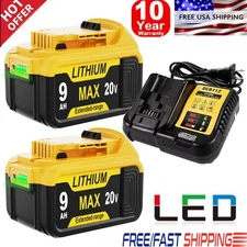 For DeWalt 20V 20 Volt Max 9.0AH  Lithium Battery DCB206 DCB201 DCB209 / Charger