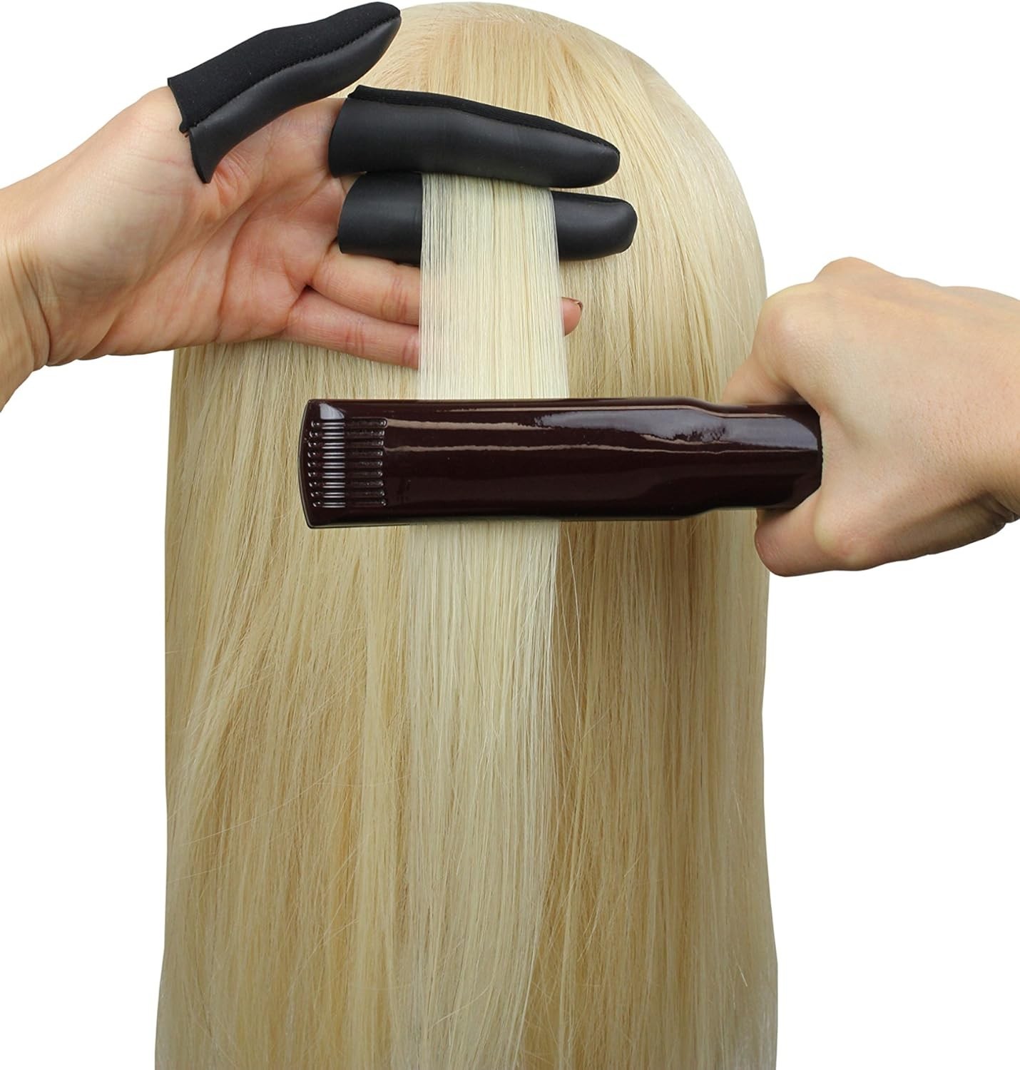 Sewn Finger Protection Guards for Styling - Heat Resistant, 3 Count, Black