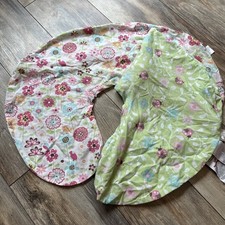 2 Original Boppy Pillow Covers  EUC  Flowers, Ladybugs, Pink/Green