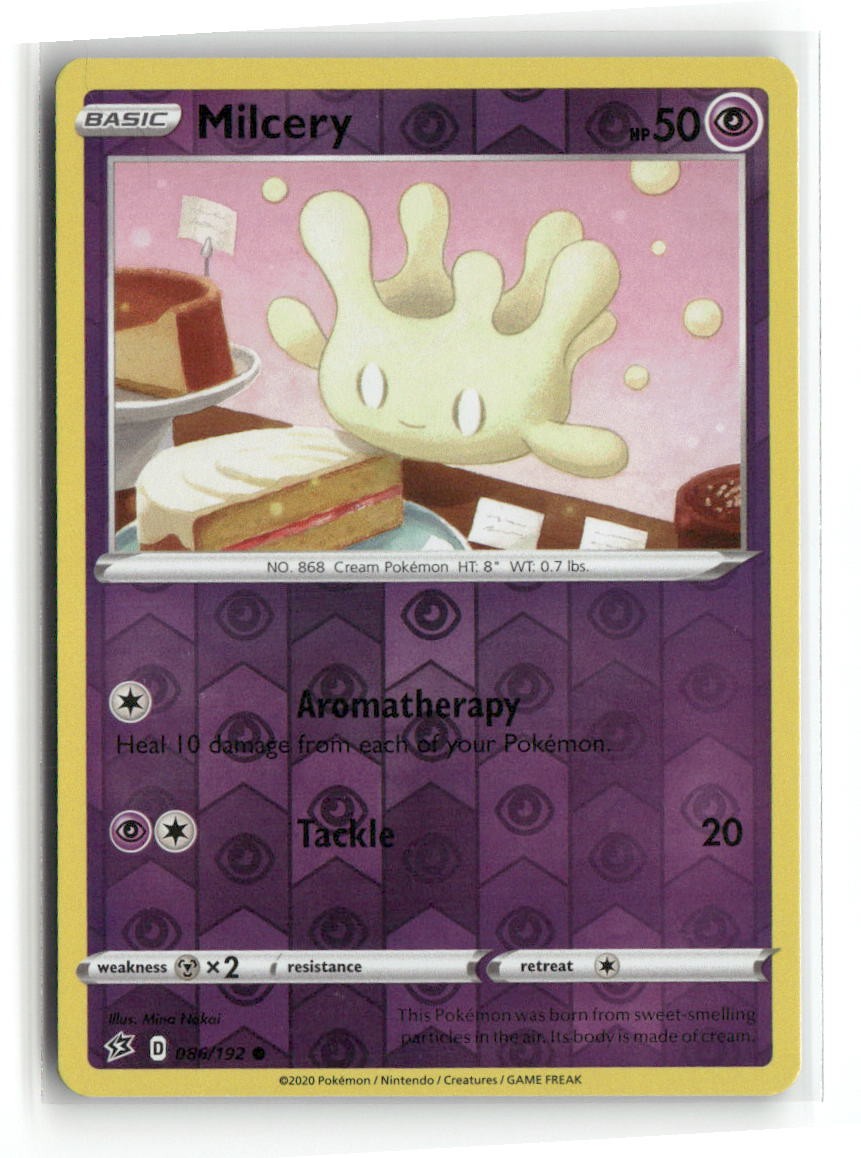Milcery Reverse Holo Common Rebel Clash 086/192 Pokemon Lightly Played
