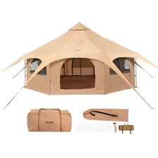 Canvas Tent, 4 Seasons 5 m/16.4 ft Bell Tent, Canvas Tent for Camping with Stove