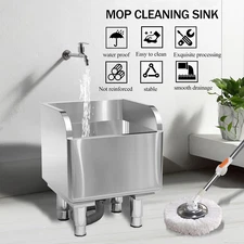 Commercial Stainless Steel Mop Sink Laundry Room Floor Mop Sink with Drainage