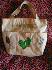 Embroidered "Garden Tools" Canvas Tote 13" X 9.5" X 4"