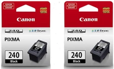 2 Pack Genuine Canon PG-240 Black Ink Cartridge Pixma Printer FINE NEW Sealed