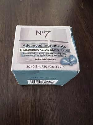 No7 Advanced Ingredients Hyaluronic Acid & Camellia Oil  30 Capsules