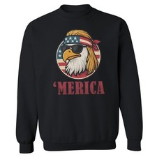 Patriotic Bald Eagle - 4th of July American Freedom Unisex Crewneck Sweatshirt