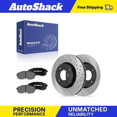 Front Drilled Slotted Brake Rotors Premium Pads for Nissan, Versa 2007-2012