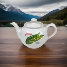 Vintage TYPHOO Ceramic Small Tea Pot for One Camellia Sinensis Leaf (Tea Plant)