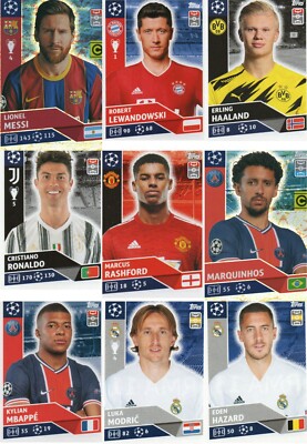 TOPPS Champions League 2020 2021 Select Your Football Stickers AJA1 to LAZ18