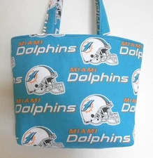 Handmade NFL Miami Dolphins Tote Purse Bag