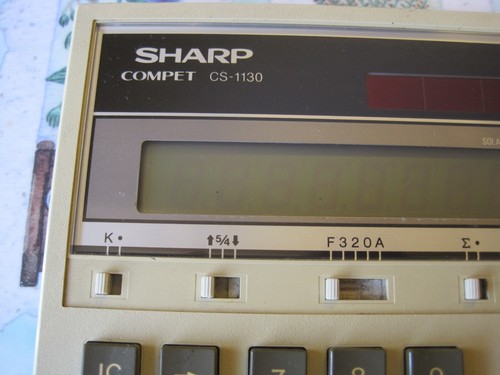 Vintage Sharp Corporation Calculator Compet CS-1130 Japan. - Picture 3 of 11