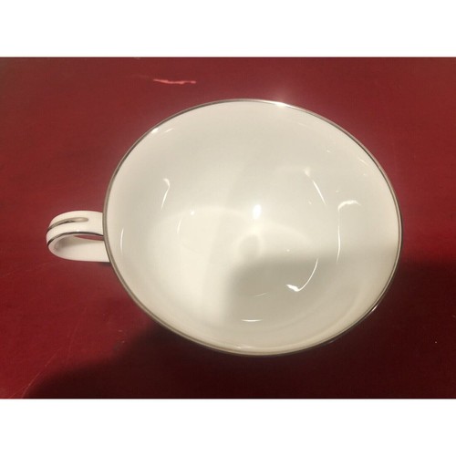 Noritake Envoy 6325 Japan Teacup White With Platinum Trim - Picture 3 of 6