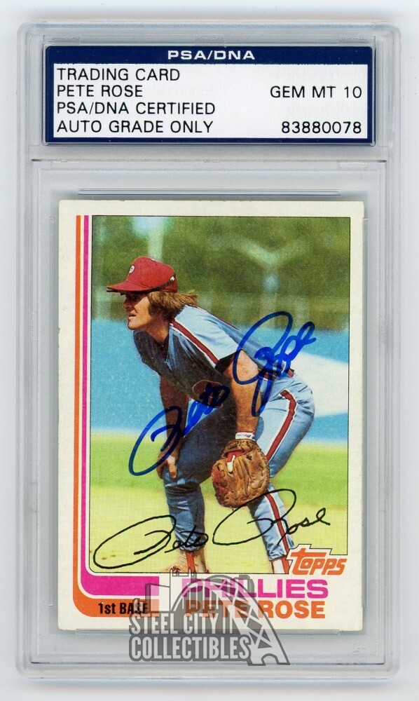 Pete Rose 1982 Topps Autographed Card #780 - PSA/DNA Gem MT 10