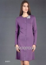 Long Sleeve Maternity Nightgown In Warm Cotton Interlock Linclalor 91571