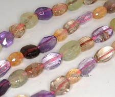 17X12-12X8MM MIX QUARTZ GEMSTONE FACETED NUGGET LOOSE BEADS 7.5inch