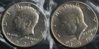 1972 P and D Kennedy Half Dollars from US Mint Set 2 BU JFK Coins 50c Cello