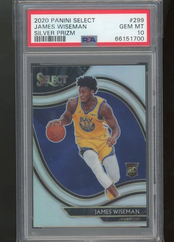 2020 Panini Select #299 James Wiseman Courtside SILVER Prizm RC PSA 10 GEM MINT