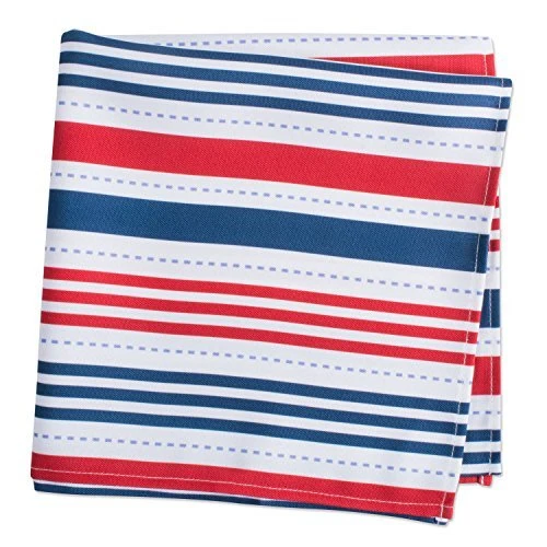  Patriotic Stripes Tabletop Collection, Stain Resistant & Napkin Set, 20x20" - Image 3 of 4