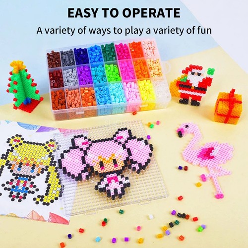 Perler Hama Beads Refill Pegboard Kit 24/36/48 Colors 5mm Kids Toys DIY Craft AU - Picture 2 of 18