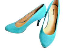 Pumps neu Größe 38 türkis Graceland absatzhöhe 7 cm Velourleder (51)
